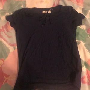 Navy blue tie up crop top from Hollister size s